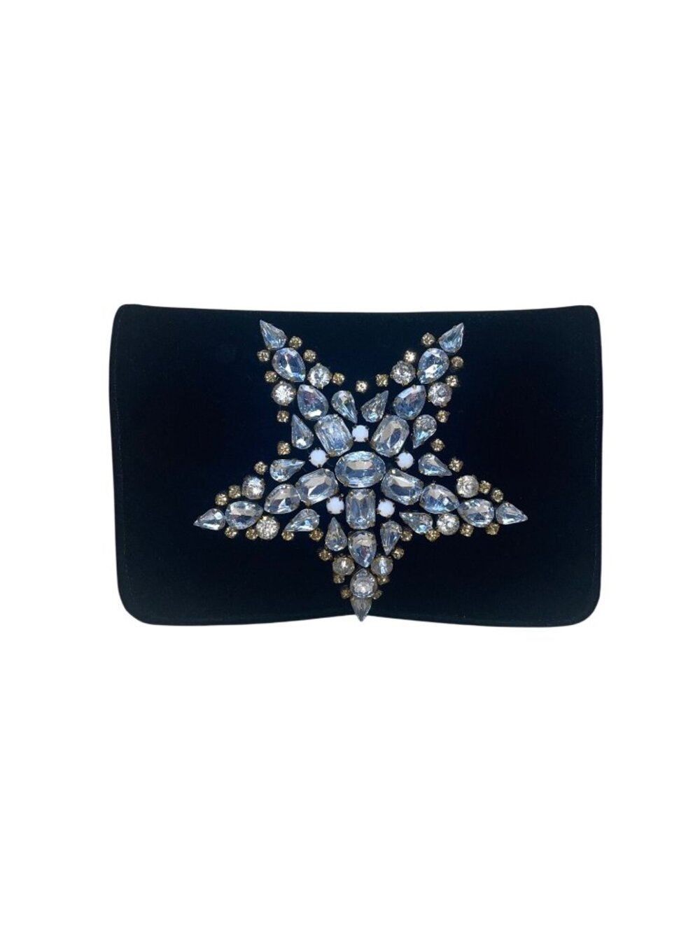 Shiraleah Women’s Black Velvet Star Embellished Rhinestone Clutch Evening Bag